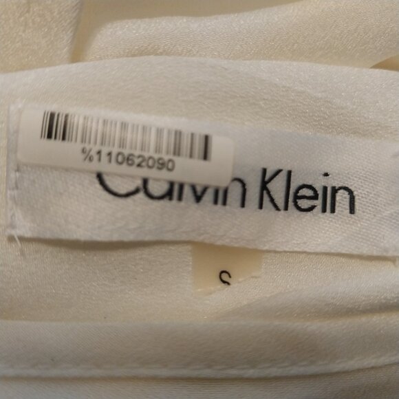 CALVIN KLINE SIZE S  CROSSOVER FRONT BUBBLE HEM CONVERTIBLE SLEEVE BLOUSE - Picture 8 of 10